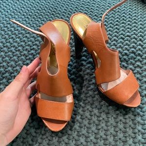 Michael Kors brown and black chunky heels